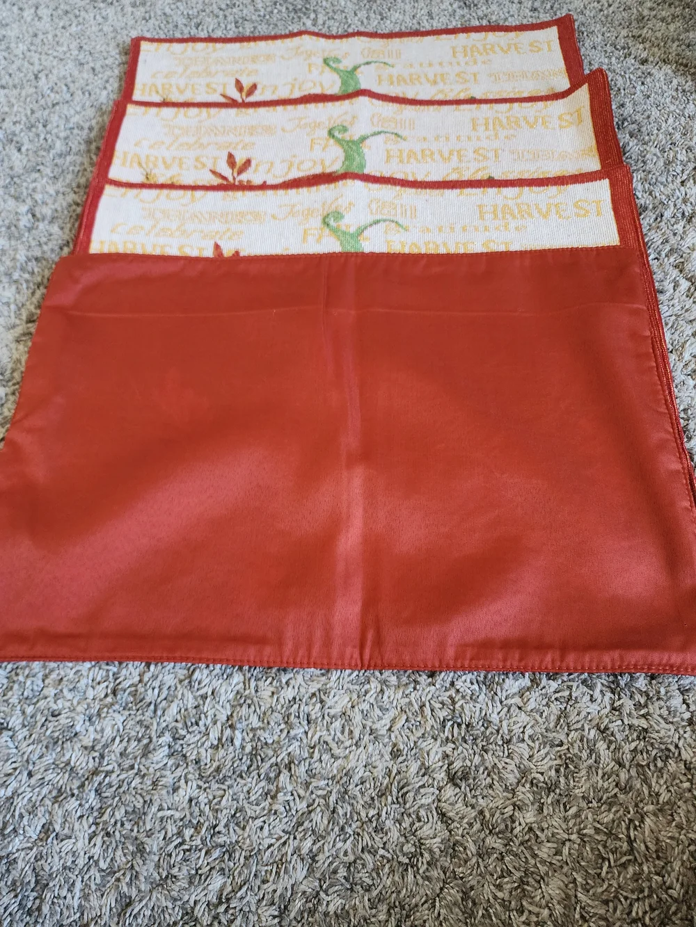 Fall Harvest Pumpkin Sunflower Placemats Set of 4 Thanksgiving